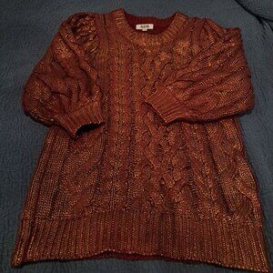 Maroon and Gold Chunky Sweater